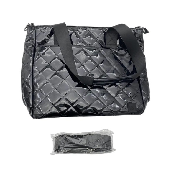Ihkwip Handbags - IHKWIP Quilted Carry Your Confidence Anti-Theft Tote Patent Black NWT